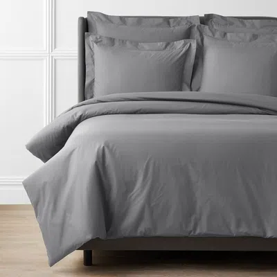 The Company Store Premium Cool Supima® Cotton Percale Duvet Cover In Gray
