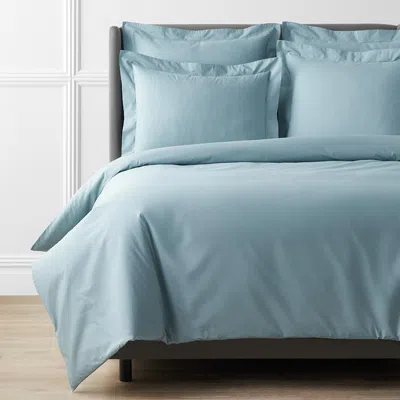 The Company Store Premium Cool Supima® Cotton Percale Duvet Cover In Slate Blue