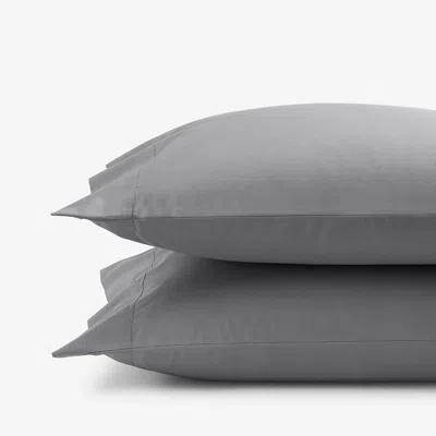 The Company Store Premium Cool Supima® Cotton Percale Pillowcase Set In Gray