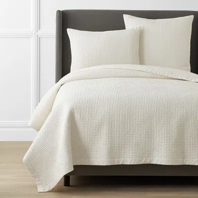 The Company Store Premium Smooth Cotton Sateen Solid Quilt In Beige