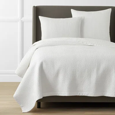 The Company Store Premium Smooth Cotton Sateen Solid Quilt In White
