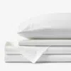 The Company Store Premium Smooth Egyptian Cotton Sateen Bed Sheet Set In White