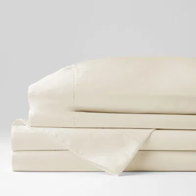 The Company Store Premium Smooth Organic Cotton Sateen Bed Sheet Set In Ivory