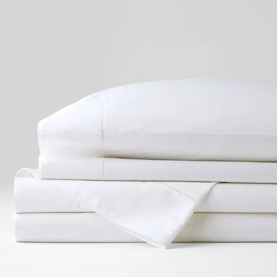 The Company Store Premium Smooth Organic Cotton Sateen Bed Sheet Set In White