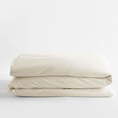 The Company Store Premium Smooth Organic Cotton Sateen Duvet Cover In Ivory