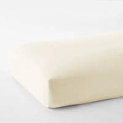 The Company Store Premium Smooth Organic Cotton Sateen Fitted Bed Sheet In Ivory