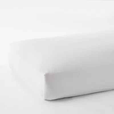 The Company Store Premium Smooth Organic Cotton Sateen Fitted Bed Sheet In White
