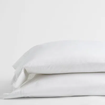 The Company Store Premium Smooth Organic Cotton Sateen Pillowcase Set In White