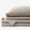 The Company Store Premium Smooth Supima® Cotton Wrinkle-free Sateen Bed Sheet Set In Beige