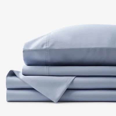 The Company Store Premium Smooth Supima® Cotton Wrinkle-free Sateen Bed Sheet Set In Blue Shadow