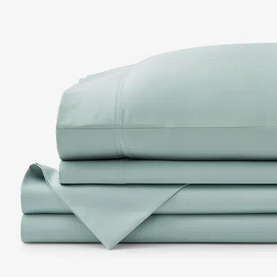 The Company Store Premium Smooth Supima® Cotton Wrinkle-free Sateen Bed Sheet Set In Green/teal/turquoise Blue