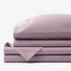 The Company Store Premium Smooth Supima® Cotton Wrinkle-free Sateen Bed Sheet Set In Purple