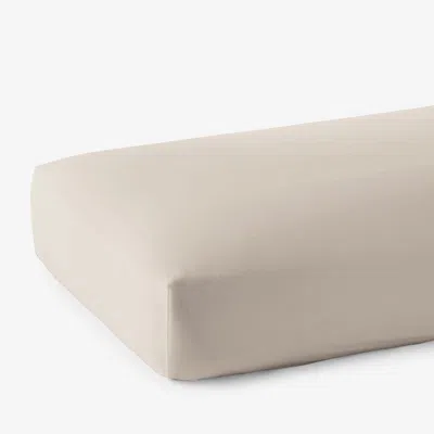 The Company Store Premium Smooth Supima® Cotton Wrinkle-free Sateen Deep Pocket Fitted Bed Sheet In Beige/ivory