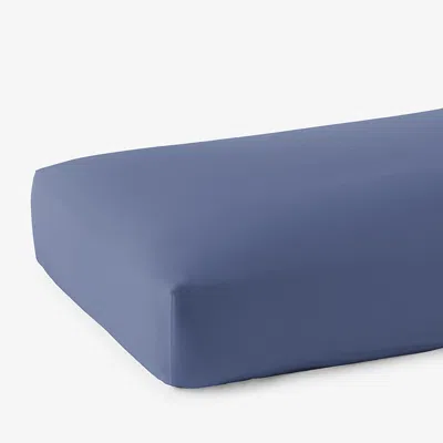 The Company Store Premium Smooth Supima® Cotton Wrinkle-free Sateen Deep Pocket Fitted Bed Sheet In Blue Dusk