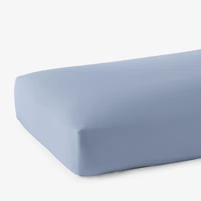 The Company Store Premium Smooth Supima® Cotton Wrinkle-free Sateen Deep Pocket Fitted Bed Sheet In Blue Shadow