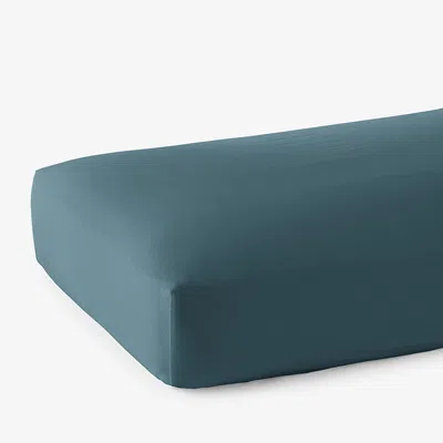 The Company Store Premium Smooth Supima® Cotton Wrinkle-free Sateen Deep Pocket Fitted Bed Sheet In Ocean Blue