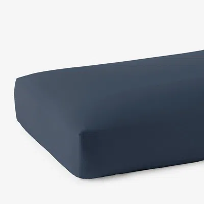 The Company Store Premium Smooth Supima® Cotton Wrinkle-free Sateen Deep Pocket Fitted Bed Sheet In Steel Blue