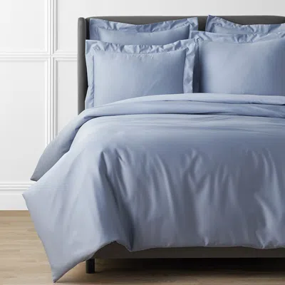 The Company Store Premium Smooth Supima® Cotton Wrinkle-free Sateen Duvet Cover In Blue Shadow