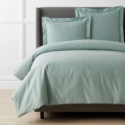 The Company Store Premium Smooth Supima® Cotton Wrinkle-free Sateen Duvet Cover In Green/teal/turquoise Blue