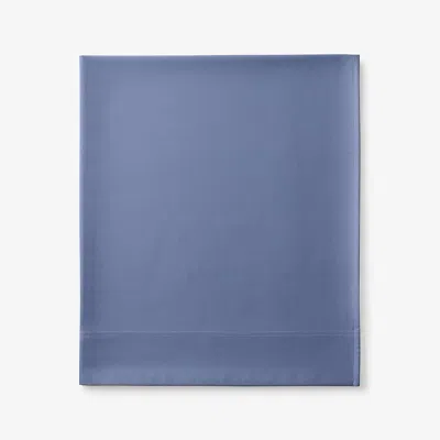 The Company Store Premium Smooth Supima® Cotton Wrinkle-free Sateen Flat Bed Sheet In Blue Dusk
