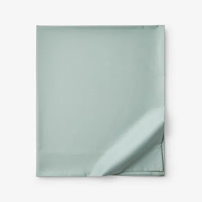 The Company Store Premium Smooth Supima® Cotton Wrinkle-free Sateen Flat Bed Sheet In Green/teal/turquoise Blue