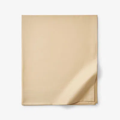 The Company Store Premium Smooth Supima® Cotton Wrinkle-free Sateen Flat Bed Sheet In Yellow