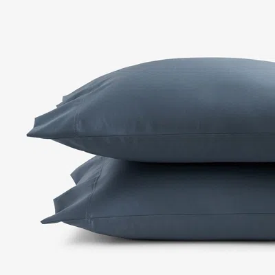 The Company Store Premium Smooth Supima® Cotton Wrinkle-free Sateen Pillowcase Set In Steel Blue