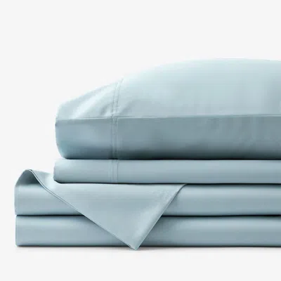 The Company Store Premium Smooth Supima® Cotton Wrinkle-free Sateen Bed Sheet Set In Blue