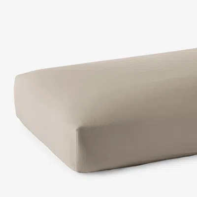 The Company Store Premium Smooth Supima® Cotton Wrinkle-free Sateen Fitted Bed Sheet In Beige
