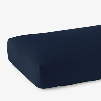 The Company Store Premium Smooth Supima® Cotton Wrinkle-free Sateen Fitted Bed Sheet In Blue