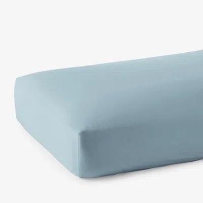 The Company Store Premium Smooth Supima® Cotton Wrinkle-free Sateen Fitted Bed Sheet In Blue