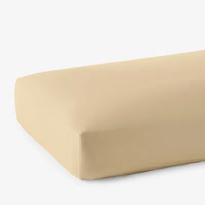 The Company Store Premium Smooth Supima® Cotton Wrinkle-free Sateen Fitted Bed Sheet In Yellow