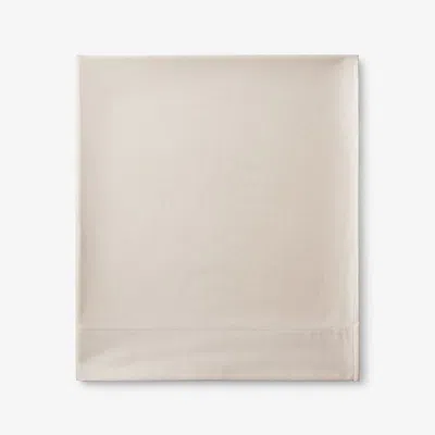 The Company Store Premium Smooth Supima® Cotton Wrinkle-free Sateen Flat Bed Sheet In Beige/ivory