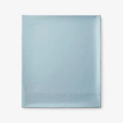 The Company Store Premium Smooth Supima® Cotton Wrinkle-free Sateen Flat Bed Sheet In Blue