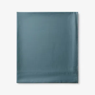 The Company Store Premium Smooth Supima® Cotton Wrinkle-free Sateen Flat Bed Sheet In Ocean Blue