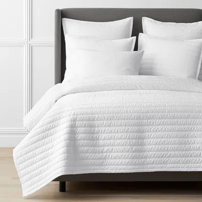 The Company Store Premium Smooth Wrinkle-free Sateen Quilted Coverlet In White
