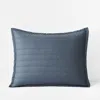 The Company Store Premium Smooth Wrinkle-free Sateen Quilted Sham In Steel Blue
