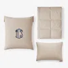 The Company Store Premium Travel Pillow Throw Set In Beige