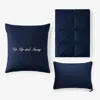 The Company Store Premium Travel Pillow Throw Set In Blue
