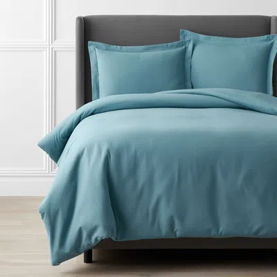 The Company Store Premium Ultra-cozy Cotton Flannel Duvet Cover In Atlantic Blue