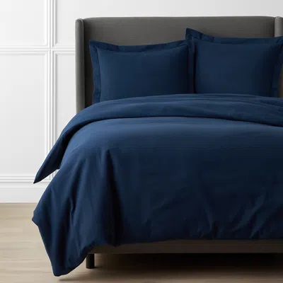 The Company Store Premium Ultra-cozy Cotton Flannel Duvet Cover In Blue