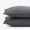 The Company Store Premium Ultra-cozy Cotton Flannel Pillowcase Set In Stone Gray