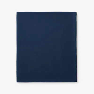 The Company Store Premium Ultra-cozy Cotton Velvet Flannel Flat Bed Sheet In Blue