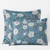 The Company Store Primrose Floral Classic Cool Cotton Percale Sham In Blue/dark Gray