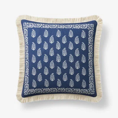 The Company Store Printed Decorative Square Pillow Cover In Blue