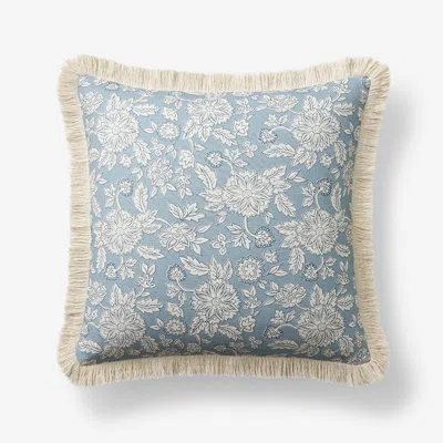 The Company Store Printed Decorative Square Pillow Cover In Blue