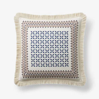The Company Store Printed Decorative Square Pillow Cover In Blue/brown