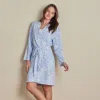 The Company Store Printed Pima Cotton Kimono Robe In Blue