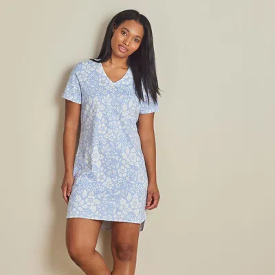 The Company Store Printed Pima Cotton Nightshirt In Blue