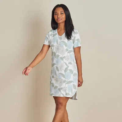The Company Store Printed Pima Cotton Nightshirt In Blue/green